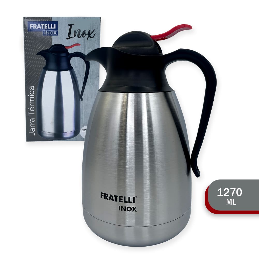 Jarra Térmica em Inox 1270ml para Bebidas Quentes e Frias