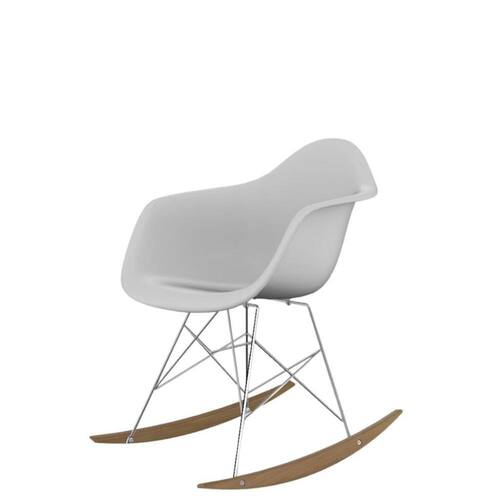 Cadeira De Balanço Eames Com Braço Branca Empório Tiffany Base Em Metal E Madeira Menor preço em Cadeira De Balanço Eames Com Braço Branca Empório Tiffany Base Em Metal E Madeira