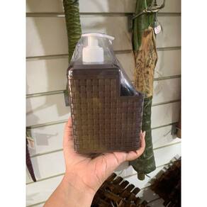 Porta Detergente E Bucha Com Dispenser Rattan