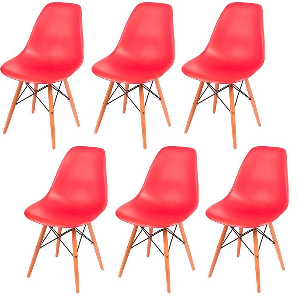 Kit 6 Cadeiras Eames Eifell 130PP