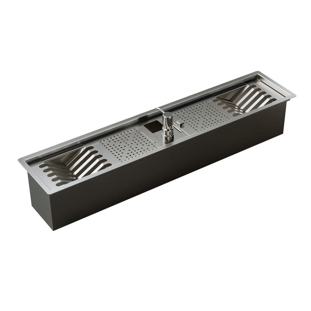Calha Inox Slim 87X17Cm Úmida Pratos Talheres Copos
