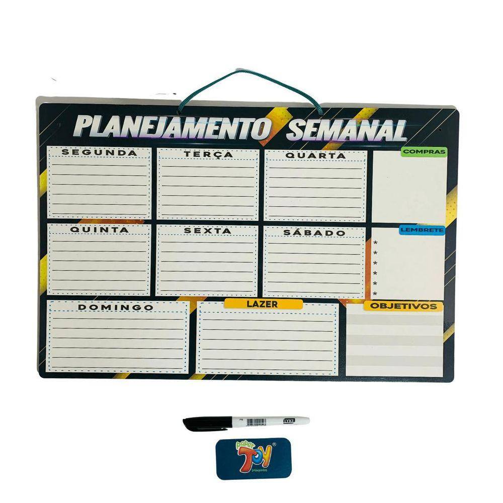 Quadro Branco Para Planejamento Semanal Planner 60x40cm Stalo