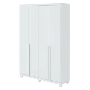 Guarda Roupa Solteiro Alonzo 4 Portas Branco Brilho com Pés - Lopas