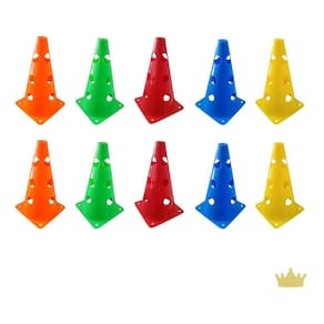 Kit 10 Treino Funcional Agilidade Cone Furado 23,5 Cm Cores