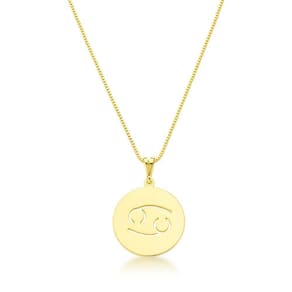 Colar De Signos Banhado A Ouro 18k - Câncer