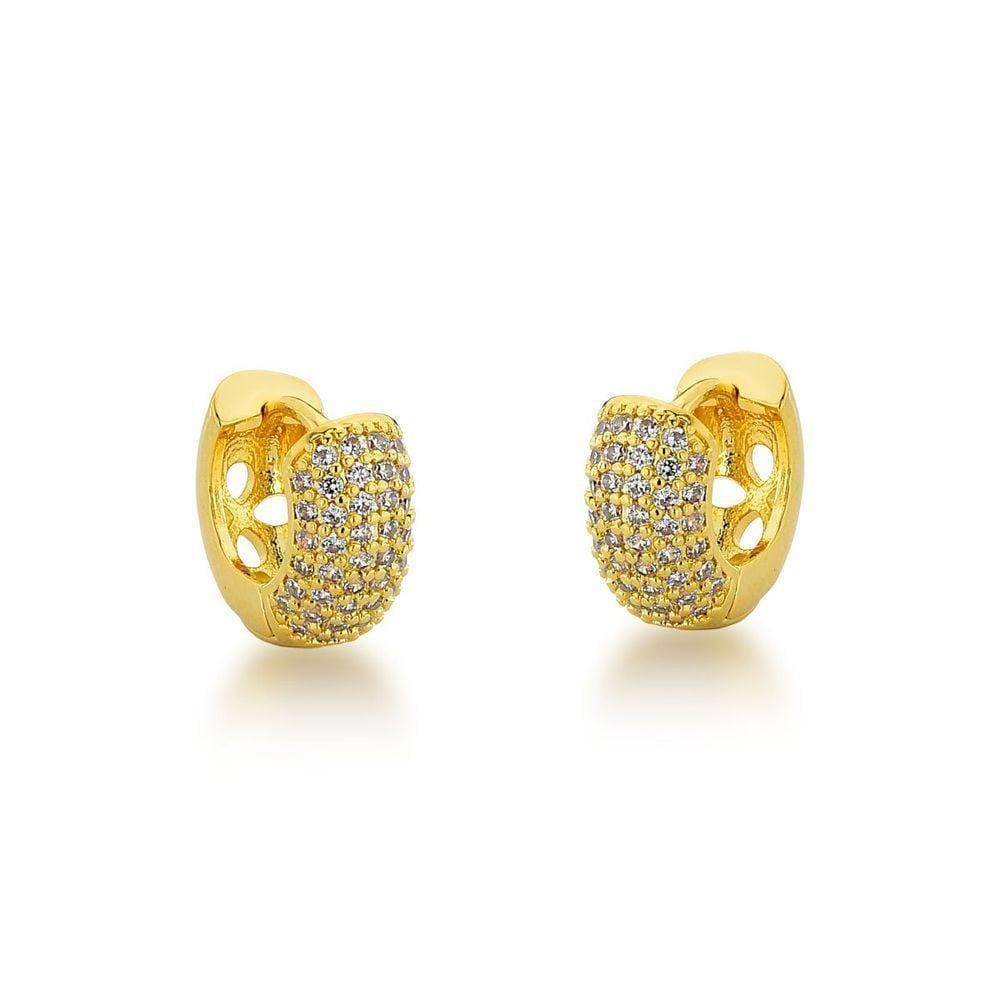 Brinco Argola Larga Banhada A Ouro 18k - Pequeno