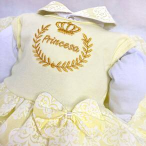 Roupa para Boneca Bebê Reborn Laura Baby Menino 590 - Azul/Amarelo