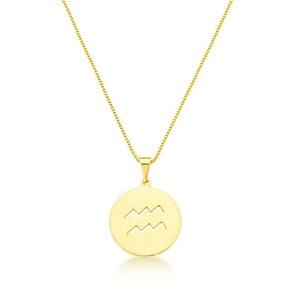 Colar De Signos Banhado A Ouro 18k - Aquário