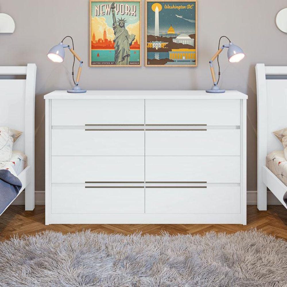 Cômoda Gaveteiro Ambiente Urban Branco Brilho - Lopas