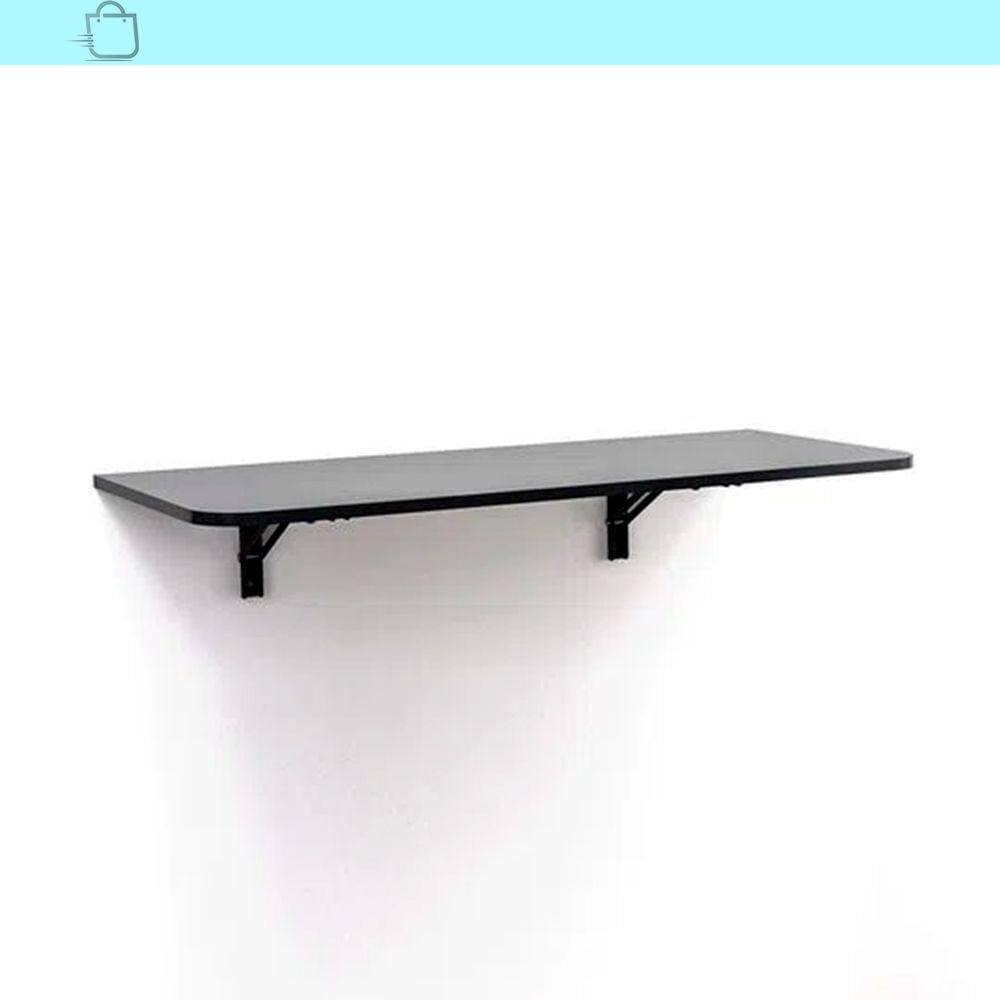 Mesa Dobrável de Parede Bemfixa Preta 100x41cm em MDP