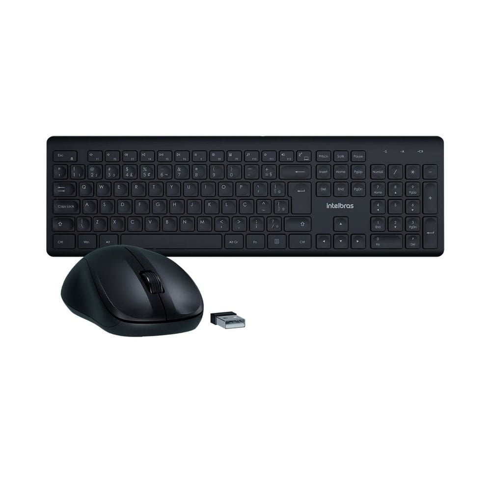 Combo com Teclado e Mouse Intelbras CSI50, Sem Fio, Preto