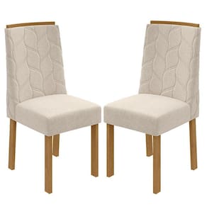 Cadeira para Mesa de Jantar Astrid kit 02 Peças Linho Rinzai Bege Amêndoa Clean - Lopas