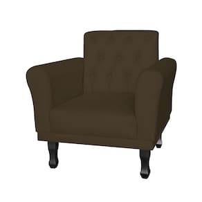 Poltrona Decorativa Estofada Para Sala de Estar Classic Suede Marrom - LM DECOR
