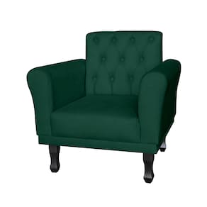 Poltrona Decorativa Pés Luis VX Para Recepção Classic Suede Verde - LM DECOR