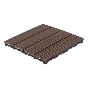 Deck Modular Encaixe Madeira Plástica Marrom 30x30cm - Click