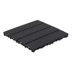 Deck Modular Encaixe Madeira Plástica Cinza 30x30cm - Click