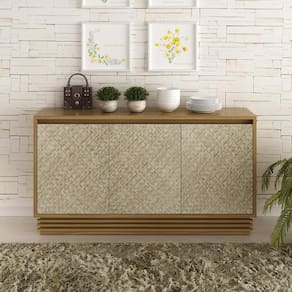 Buffet com 3 Portas e 1 Gaveta - Natural/Palha