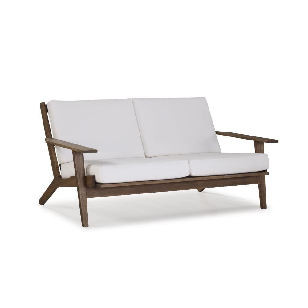 Poltrona Estofada Lotus 2 Lugares 185cm Madeira Eucalipto-Castanho
