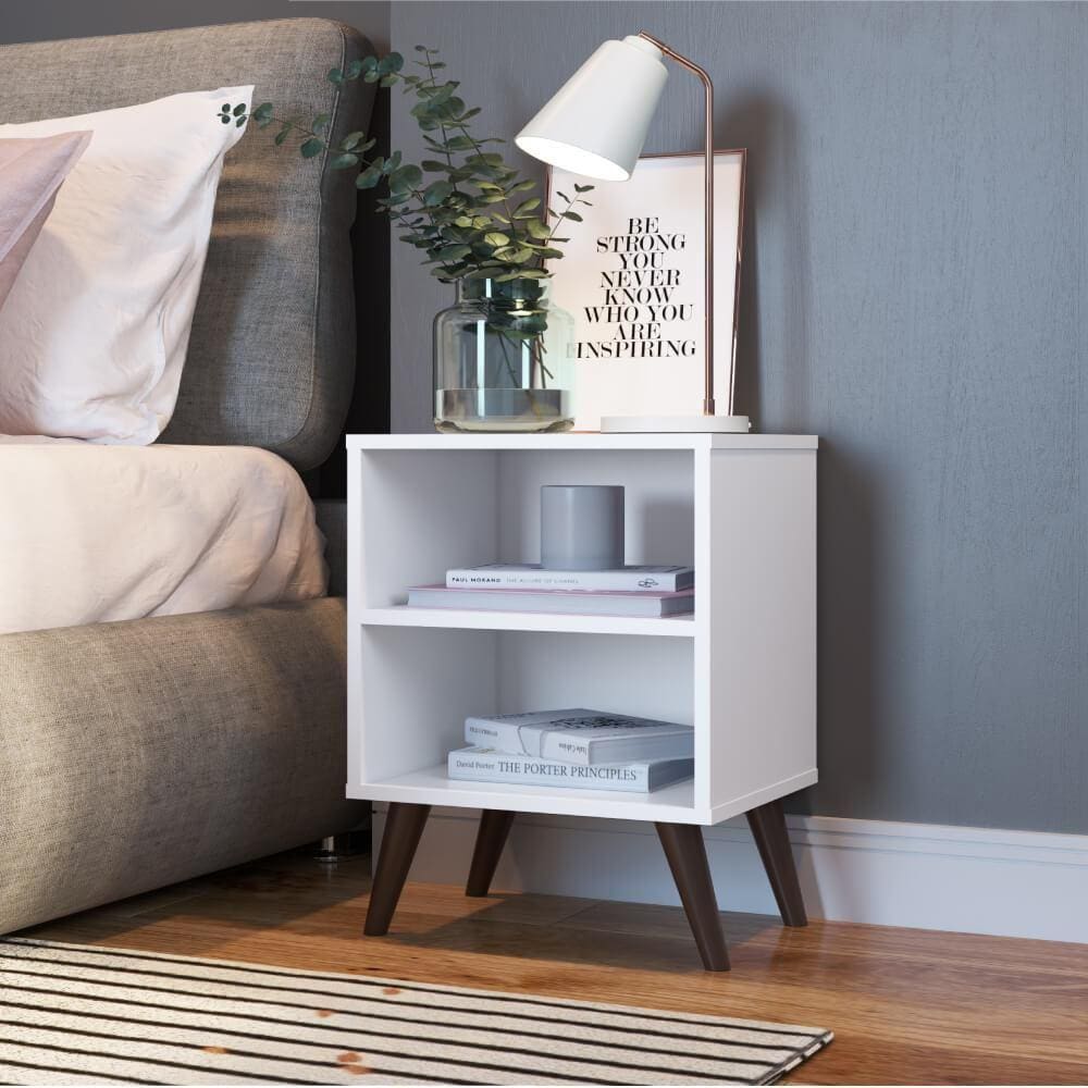 Mesa de Cabeceira com 2 Nichos - Branco