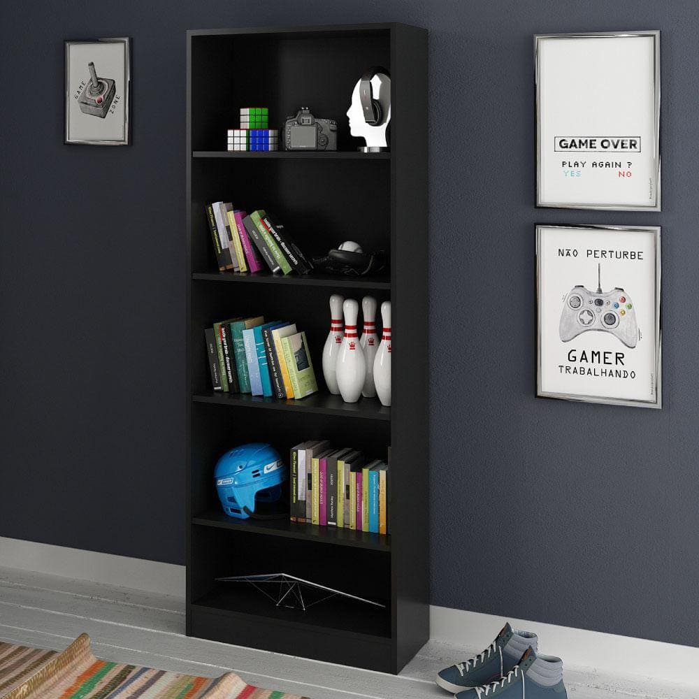 Estante Gamer com 5 Nichos - Preto