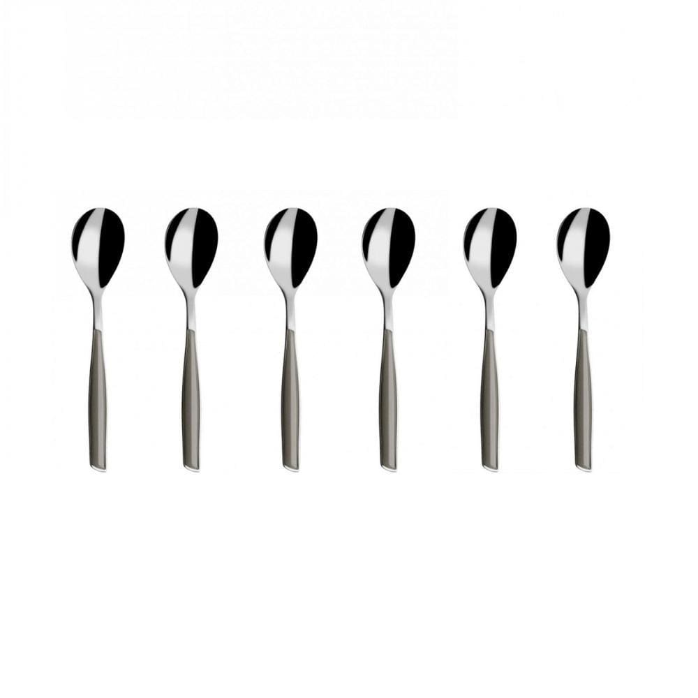 Colher para Café 15cm Inox 6 peças Prata Glamour Bugatti