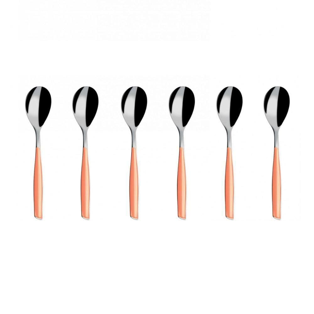 Colher para Café 15cm Inox 6 peças Salmão Glamour Bugatti