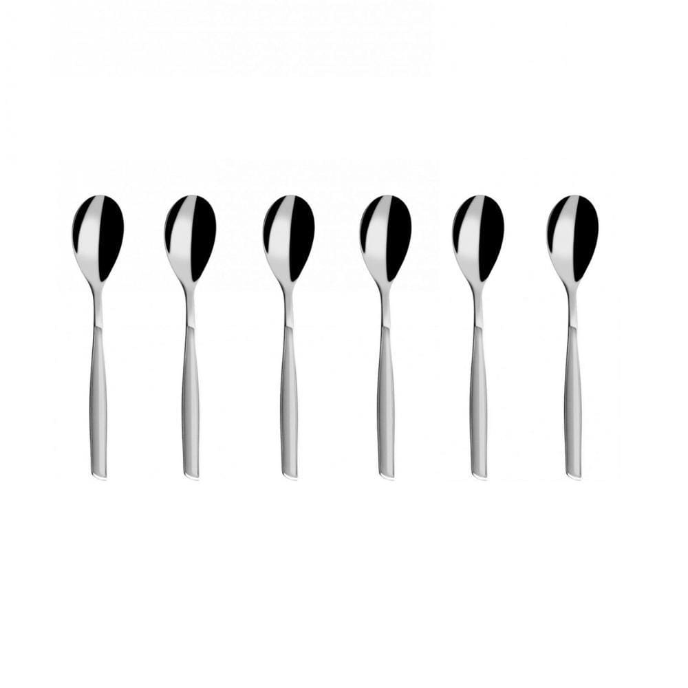Colher para Café 15cm Inox 6 peças Cinza Glamour Bugatti