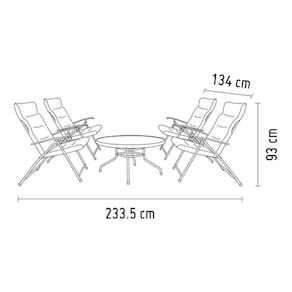 Conjunto De Varanda E Jardim Aço 5 Peças Urban Black Premium