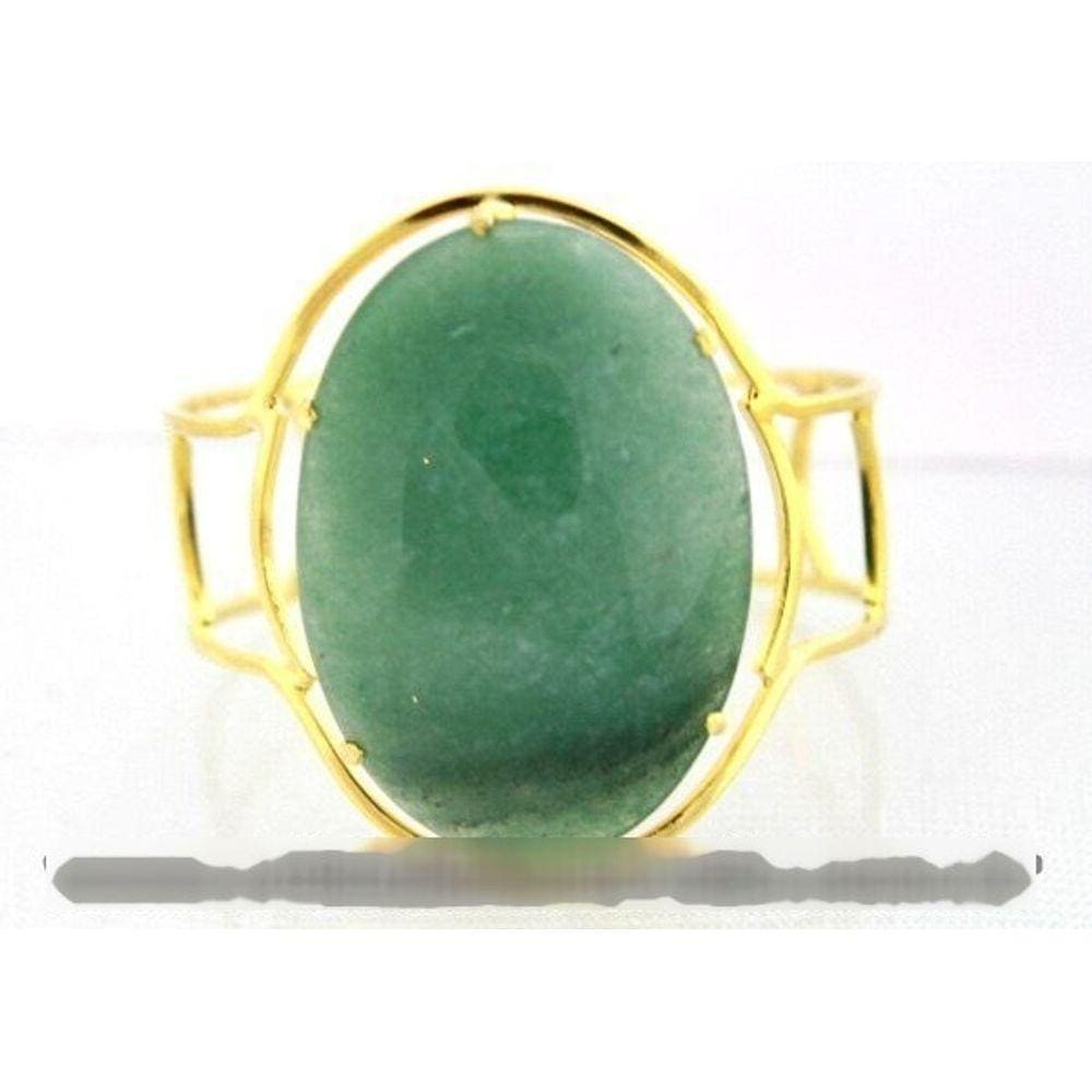 Bracelete Fixo Pedra Grande Aventurina Verde Armação Suave