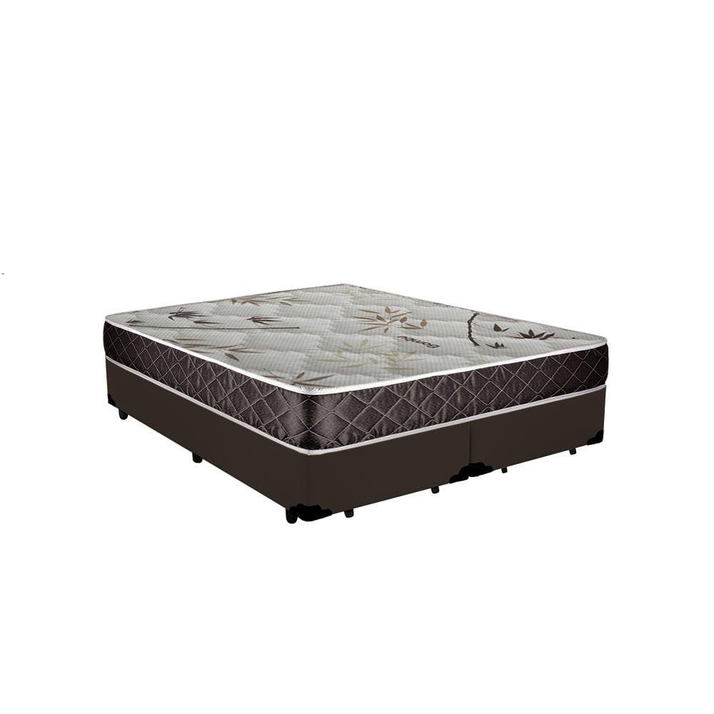 Cama Box Queen Colchão Gold Espuma D33 Acolchões + Box Sintético 60x158x198