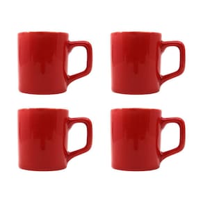 Kit 4 Mini Canecas Chá Vermelha 80mL Xícara Café Expresso