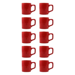 Kit 10 Mini Canecas Chá Vermelho 80mL Xícara Café Expresso