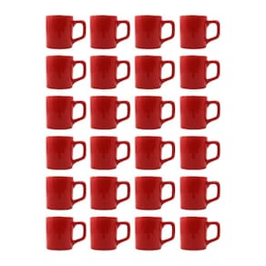 Jogo 24 Xícaras 80mL Café Expresso Vermelho Mini Canecas Chá