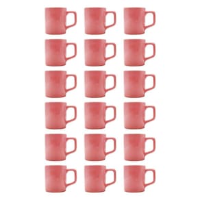 Kit 18 Mini Canecas Chá Rosa 80mL Xícara Café Expresso