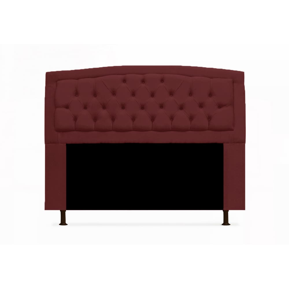 Cabeceira Geovana Para Cama Box Queen 160 cm Suede Vermelho Bordo - LM DECOR