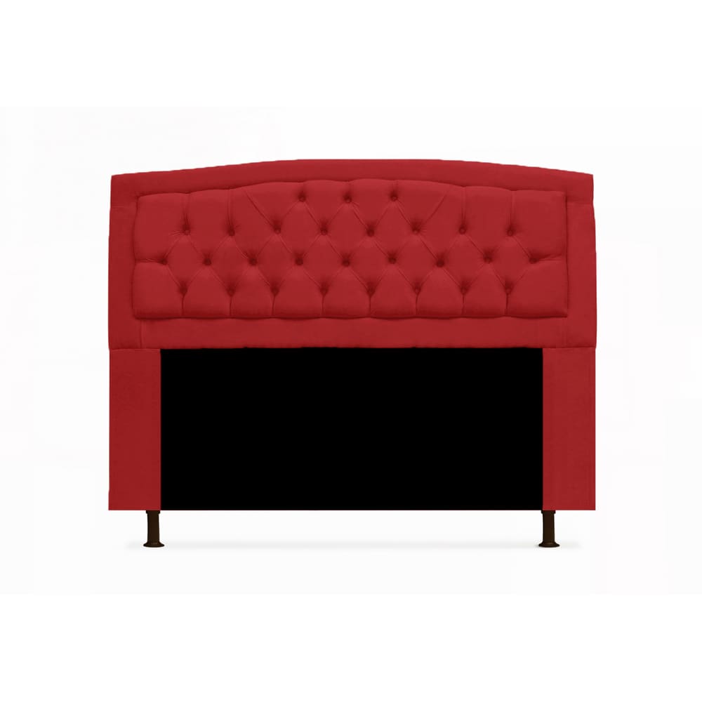 Cabeceira Geovana Para Cama Box Solteiro 90 cm Suede Vermelho - LM DECOR
