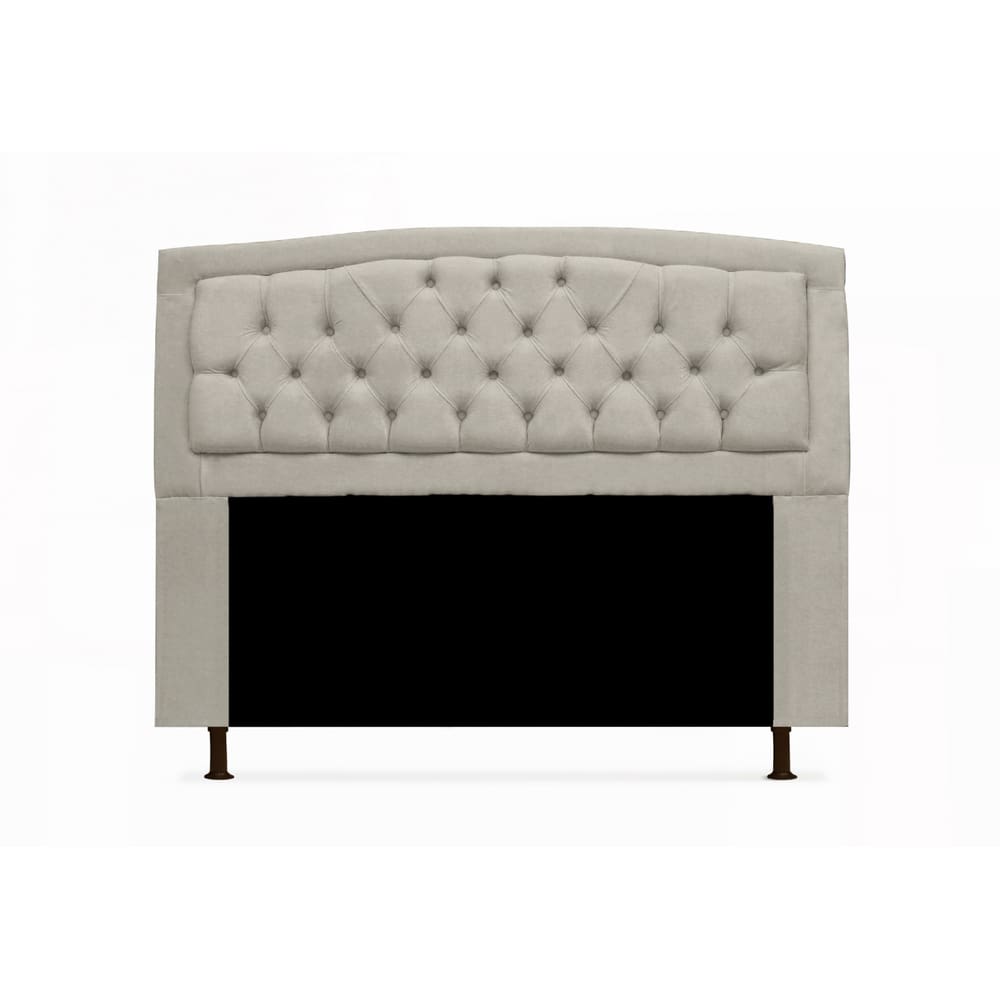 Cabeceira Geovana Para Cama Box King 195 cm Suede Bege - LM DECOR