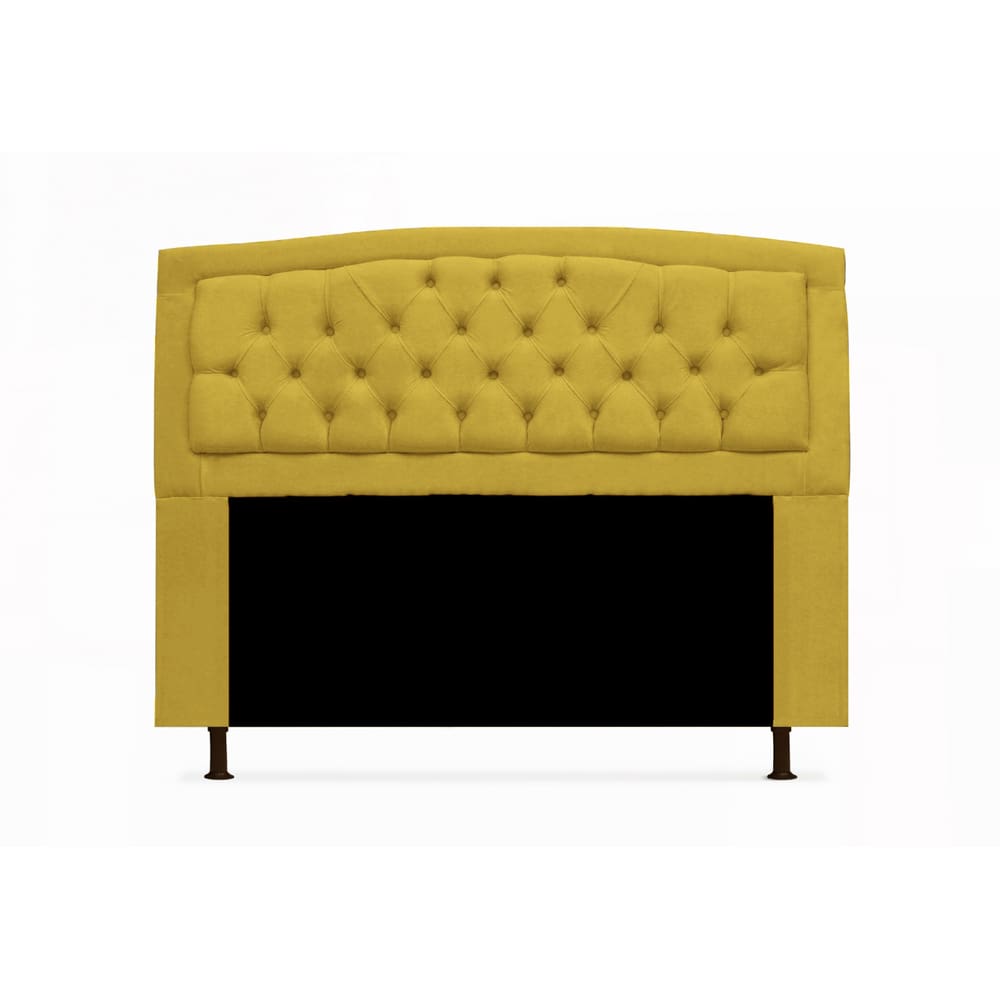 Cabeceira Geovana Para Cama Box Solteiro 90 cm Suede Amarelo - LM DECOR