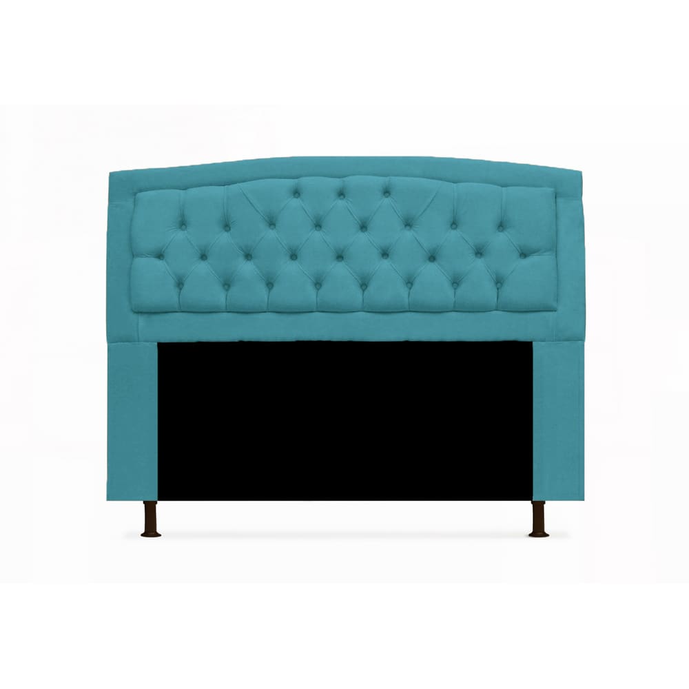 Cabeceira Geovana Para Cama Box Solteiro 90 cm Suede Azul Turquesa - LM DECOR