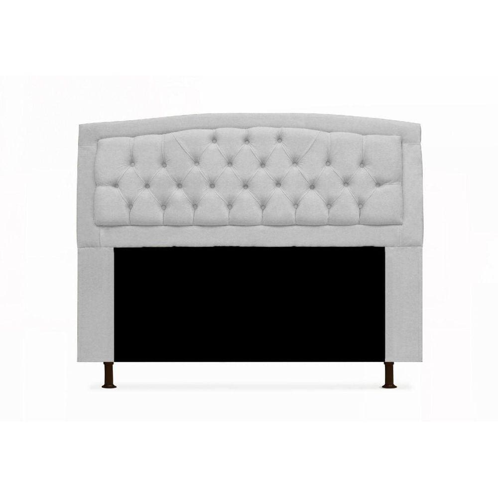 Cabeceira Geovana Para Cama Box Solteiro 90 cm Suede Branco - LM DECOR