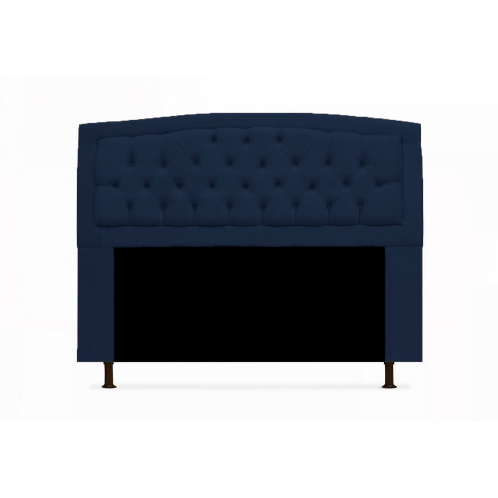 Cabeceira Geovana Para Cama Box Solteiro 90 cm Suede Azul Marinho - LM DECOR