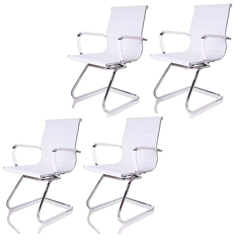 Kit 4 Cadeiras Fixas Interlocutor Charles Eames Esteirinha 11A