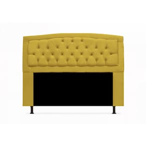 Cabeceira Estofada Geovana Para Cama Box Casal 140 cm Suede Amarelo - LM DECOR