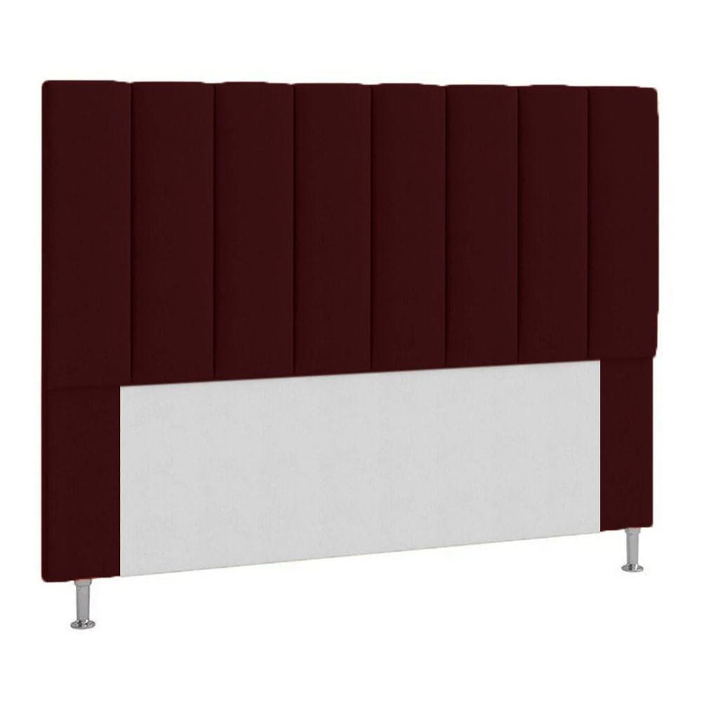 Cabeceira Cancun Para Cama Box Queen 160 Cm Suede Vermelho Bordo - LM DECOR