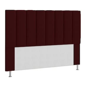 Cabeceira Cancun Para Cama Box King 195 Cm Suede Vermelho Bordo - LM DECOR