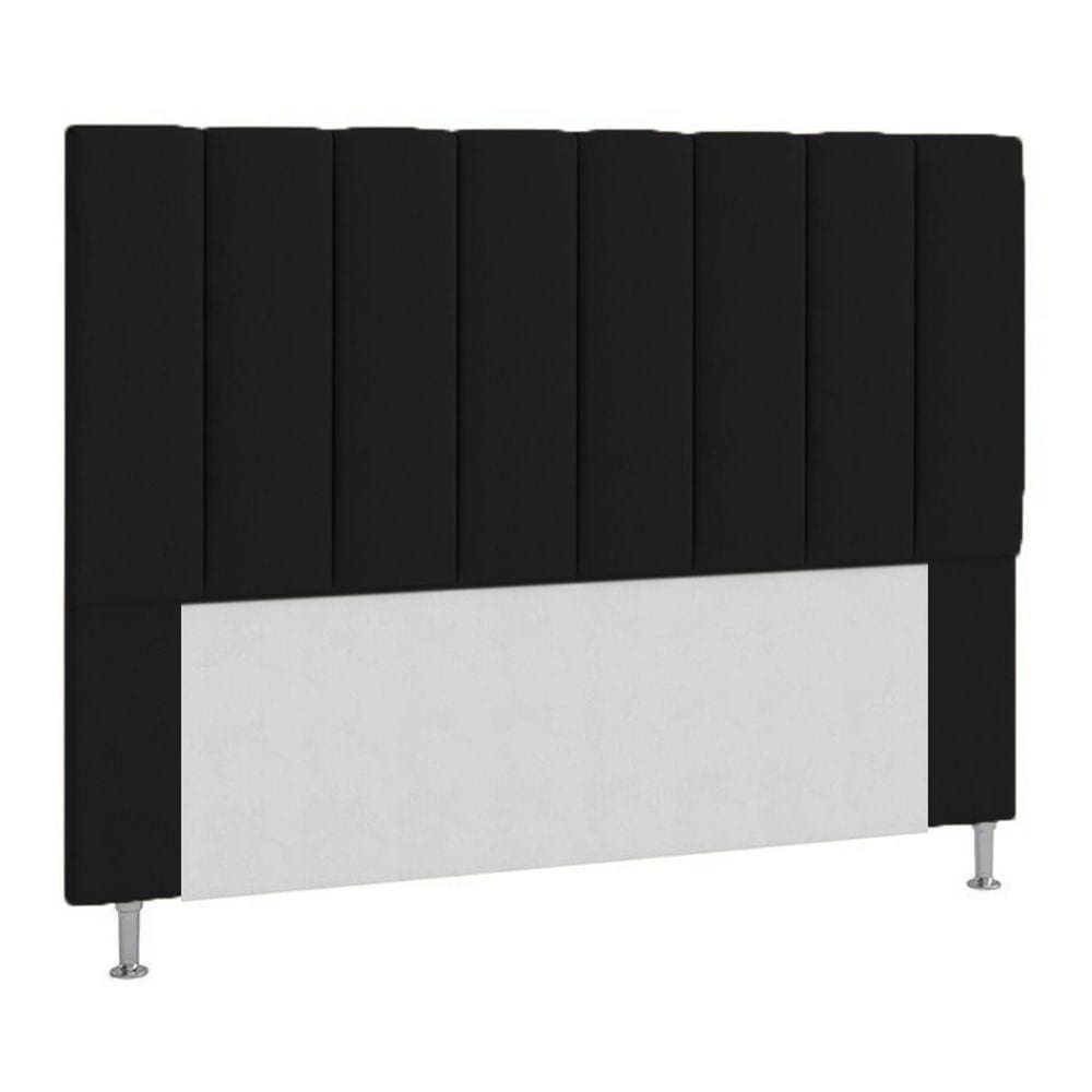 Cabeceira Cancun Para Cama Box Casal 140 Cm Suede Preto - LM DECOR
