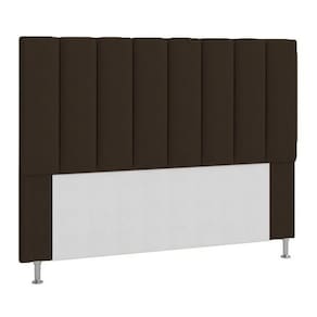 Cabeceira Cancun Para Cama Box Queen 160 Cm Suede Marrom - LM DECOR