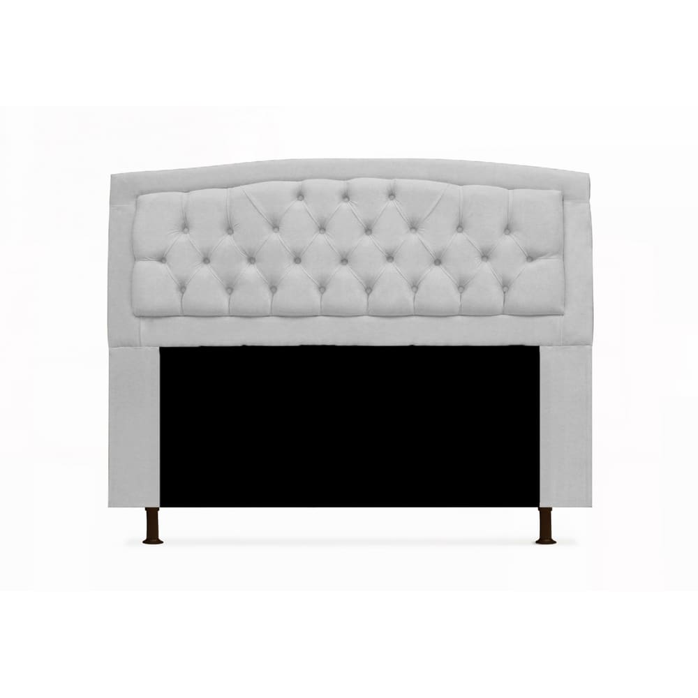 Cabeceira Estofada Geovana Para Cama Box King 195 cm Suede Branco - LM DECOR