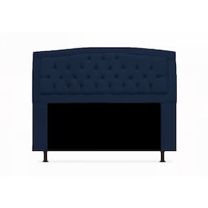 Cabeceira Estofada Geovana Para Cama Box Solteiro 90 cm Suede Azul Marinho - LM DECOR