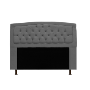 Cabeceira Estofada Geovana Para Cama Box King 195 cm Suede Cinza - LM DECOR
